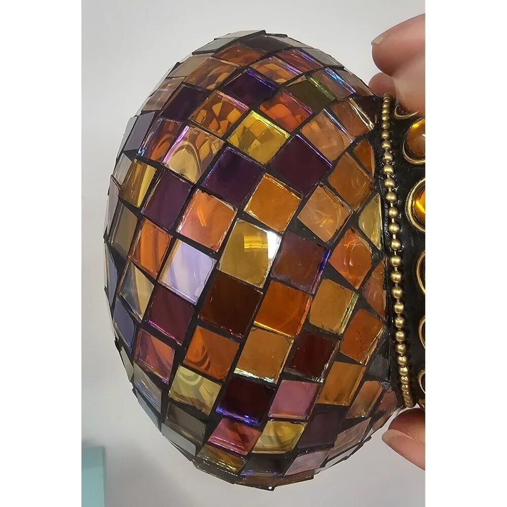 PartyLite Global Fusion Votive Holder P8367 Mosaic Tile Glass Tealight Retired - Picture 3 of 12